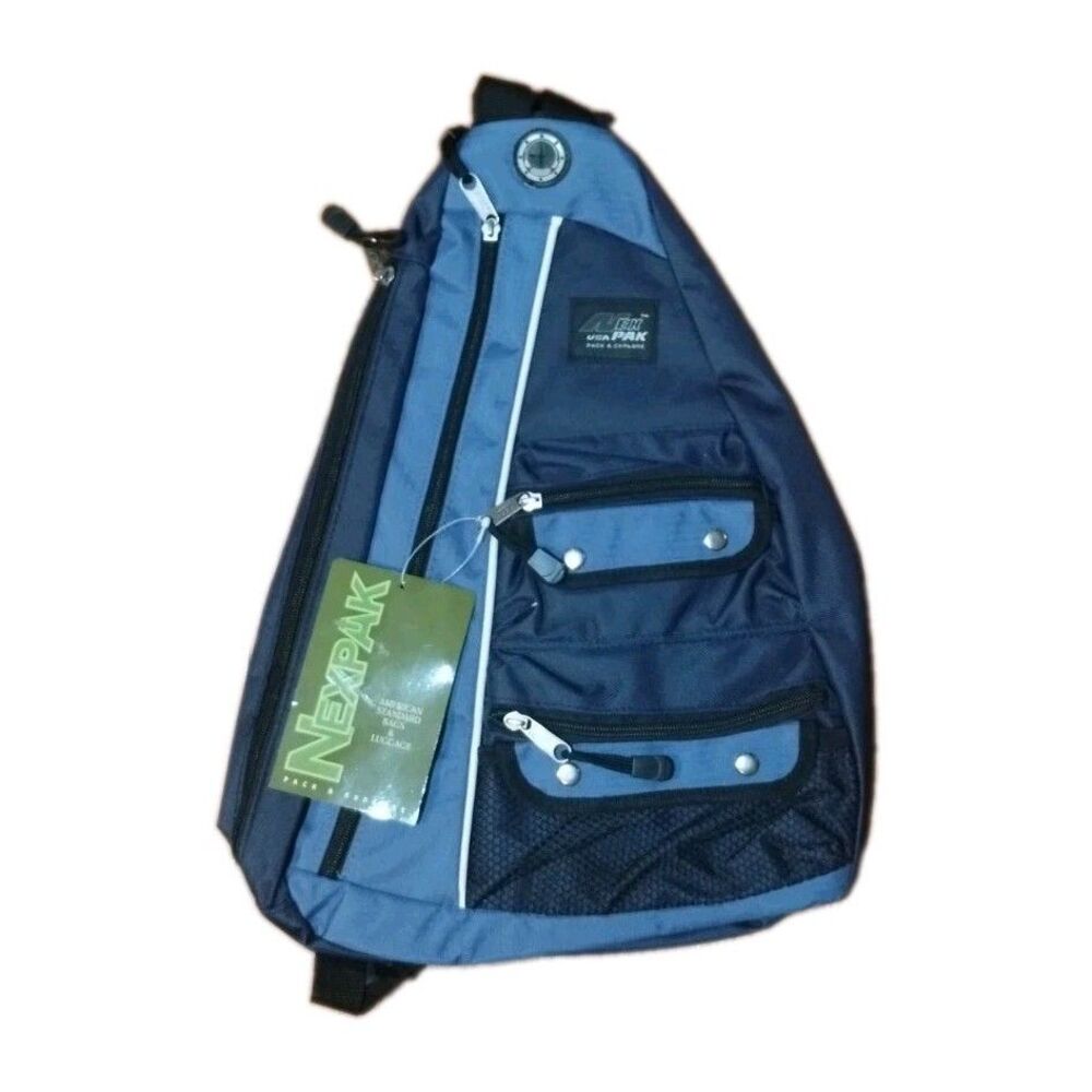 Nexpak Sling Crossbody Bag Backpack, Navy, Medium, Multi-Compartments NWT